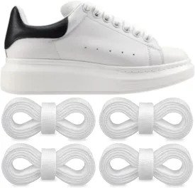 2 Pairs Shoelaces for Alexander McQueen Flat Shoe Laces Replacement Sneaker Shoes