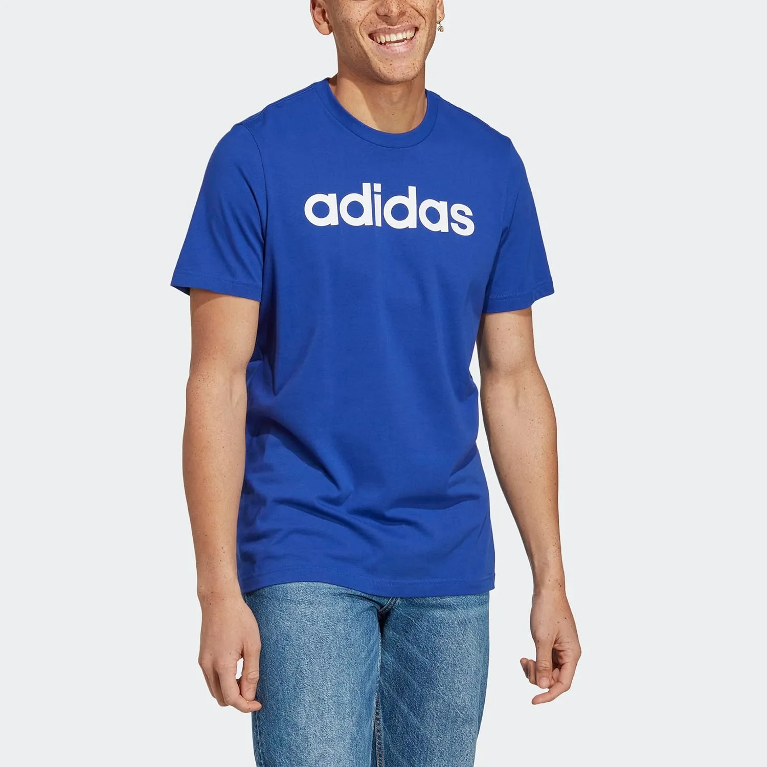 adidas Men's Essentials Single Jersey Linear Embroidered Logo T-Shirt