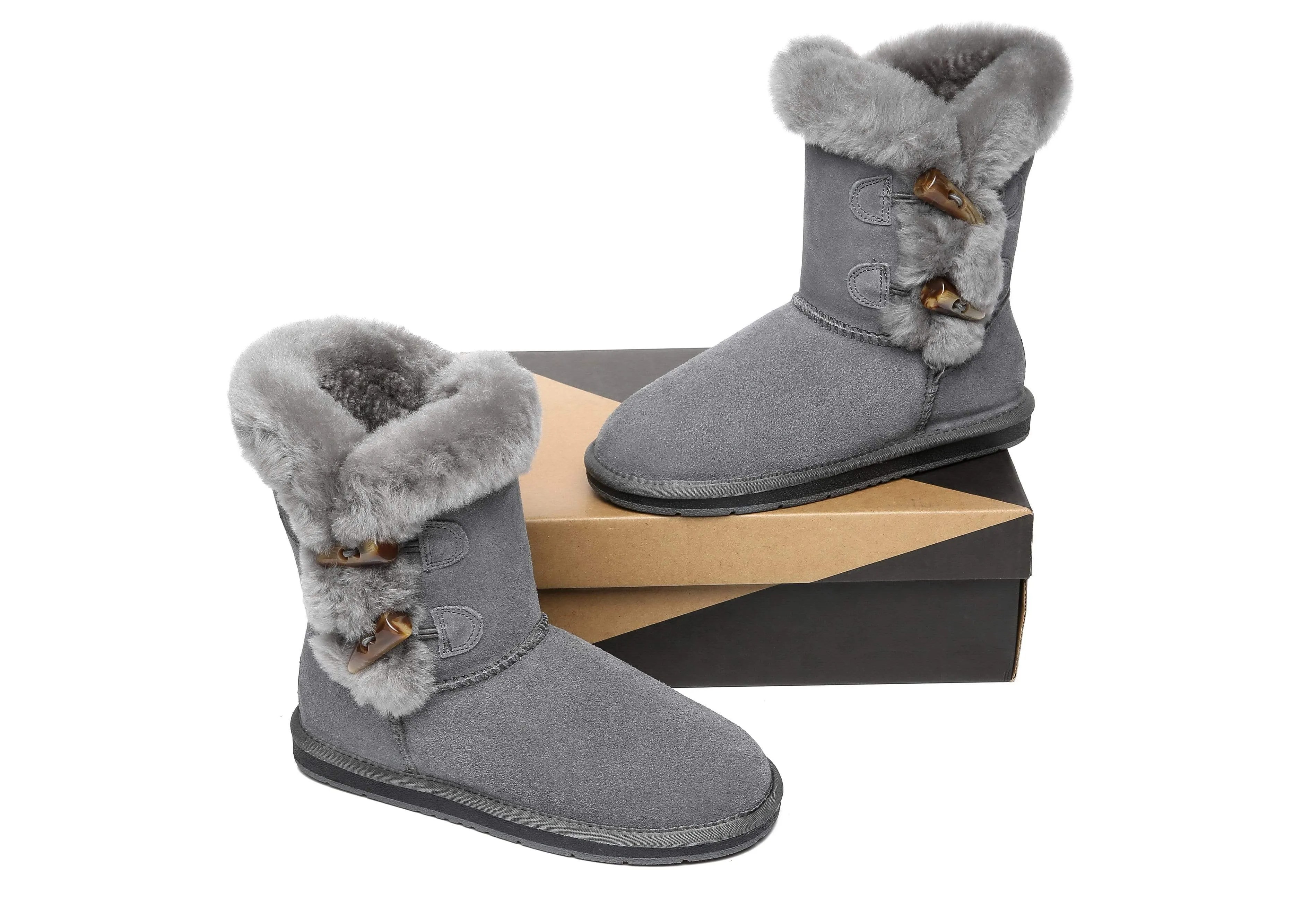 Australian Shepherd® UGG Women Talia Short Boots Double Horn Toggle Closure