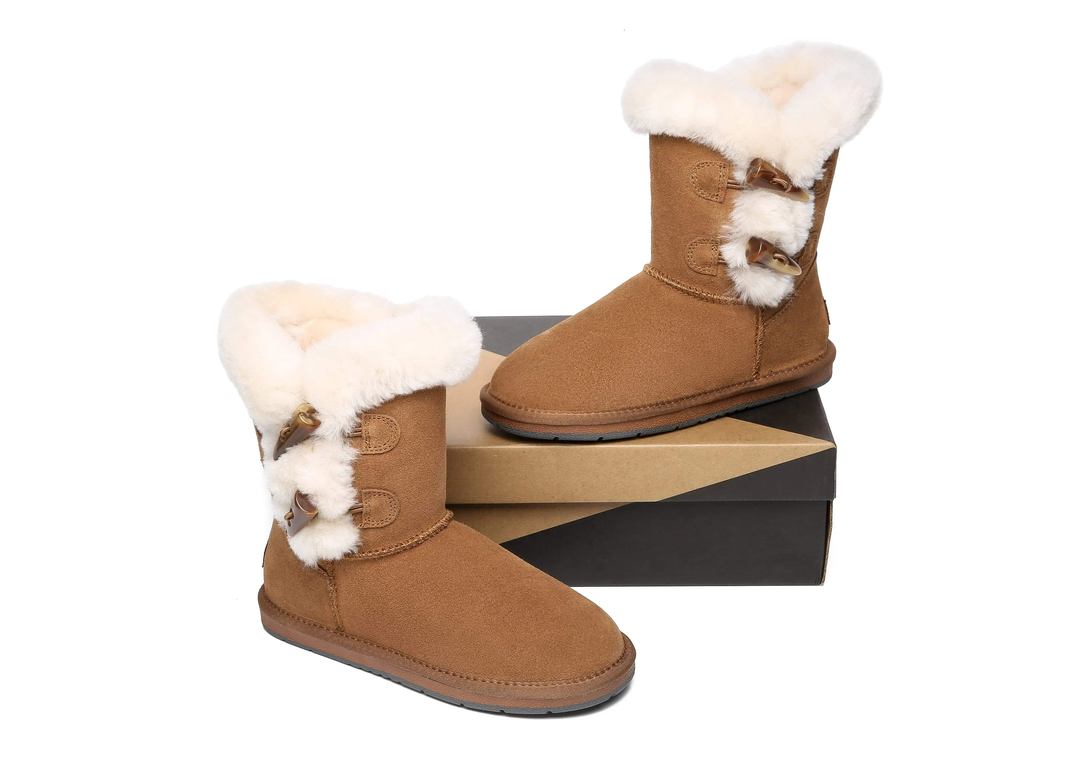 Australian Shepherd® UGG Women Talia Short Boots Double Horn Toggle Closure