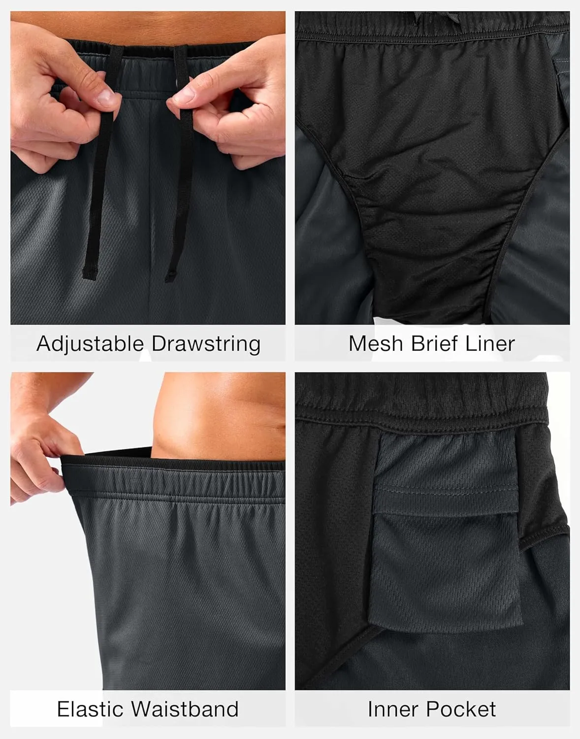 G Gradual Running Shorts for Men 3.5 inch Lightweight Breathable Gym Shorts with Brief Liner Athletic Training Workout Sport