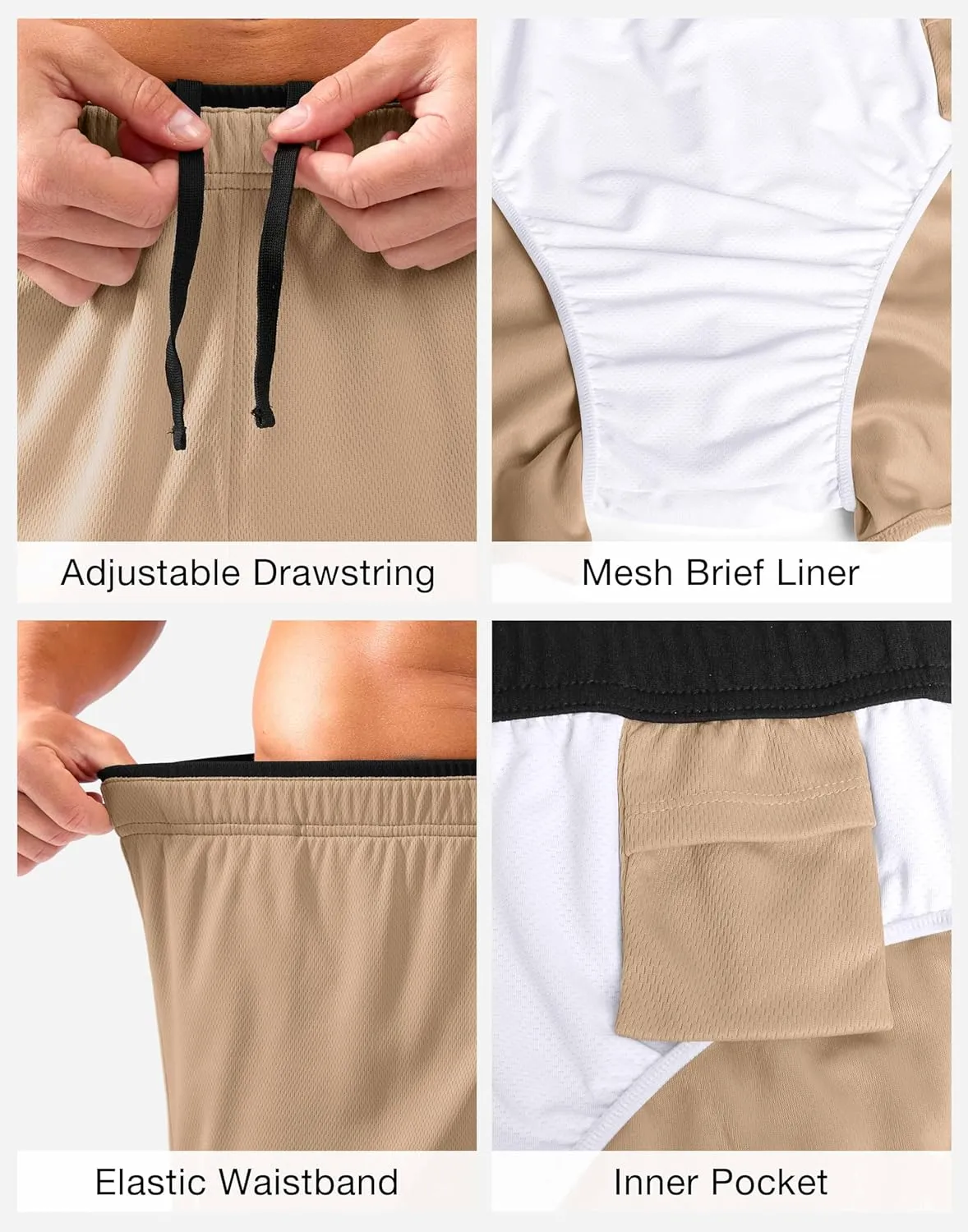 G Gradual Running Shorts for Men 3.5 inch Lightweight Breathable Gym Shorts with Brief Liner Athletic Training Workout Sport