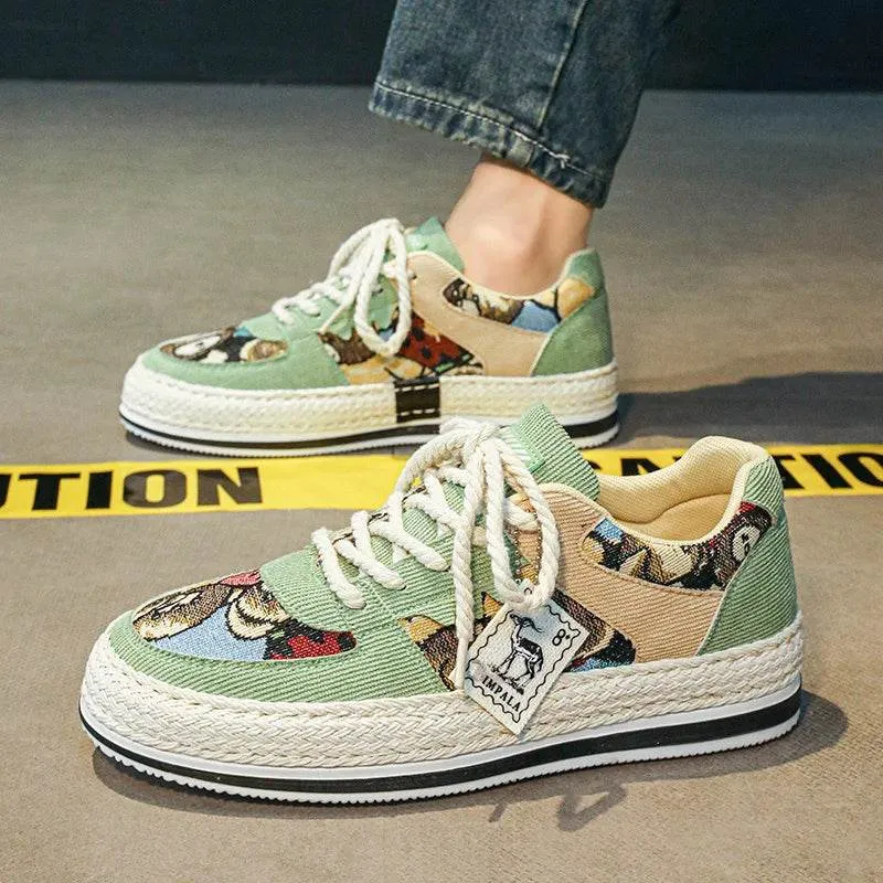 Men’s Sneakers Skateboard Platform Cartoon Graphic Shoes