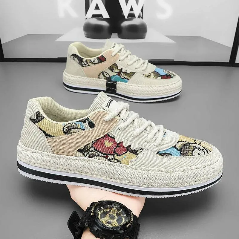 Men’s Sneakers Skateboard Platform Cartoon Graphic Shoes