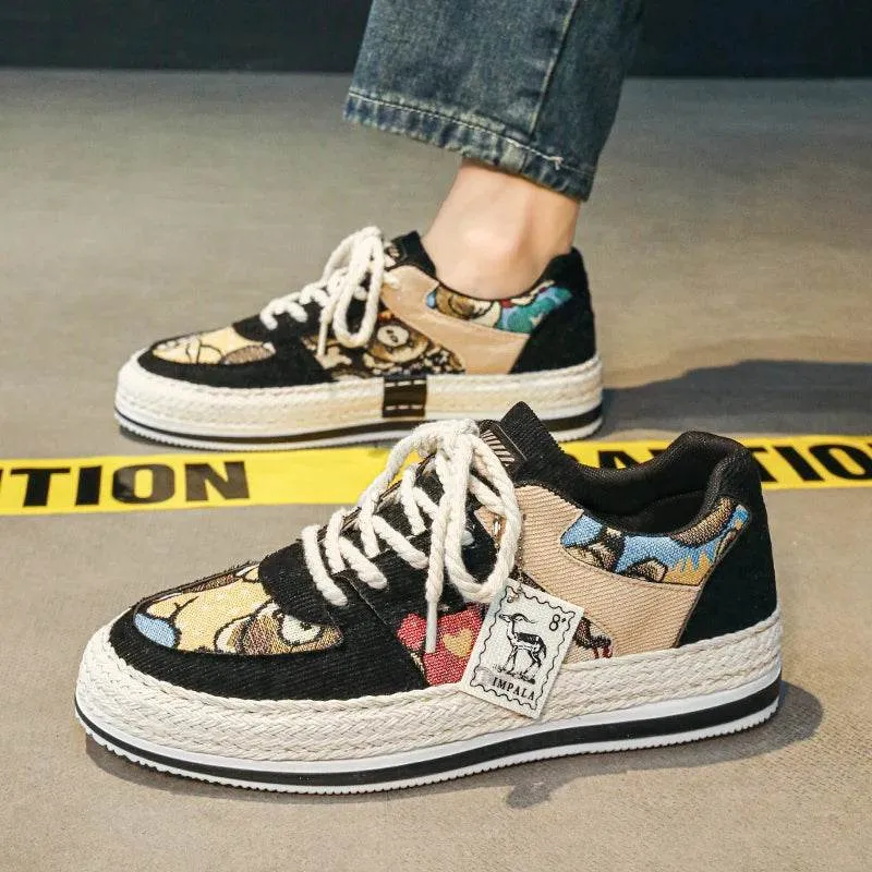 Men’s Sneakers Skateboard Platform Cartoon Graphic Shoes