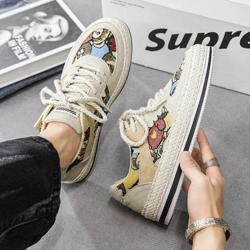 Men’s Sneakers Skateboard Platform Cartoon Graphic Shoes