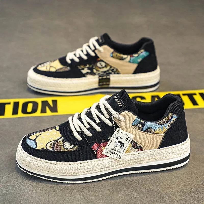 Men’s Sneakers Skateboard Platform Cartoon Graphic Shoes
