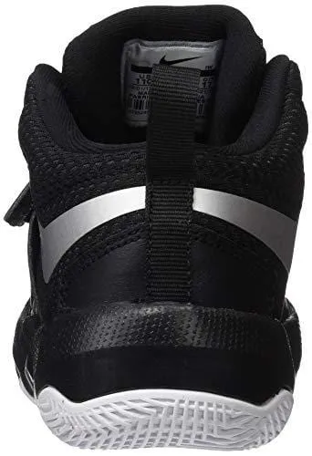 Nike Boys' Team Hustle D 8 (PS) Basketball Shoe, Black/Metallic Silver - White, 2Y Regular US Little Kid