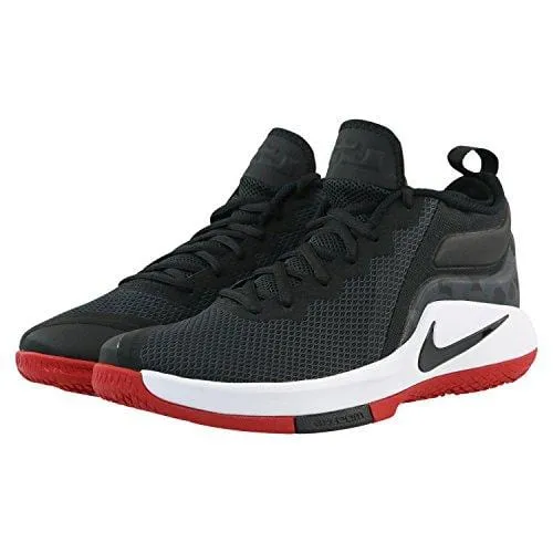 Nike Men's Lebron Witness II Basketball Shoe Black/White-Gym Red (9)