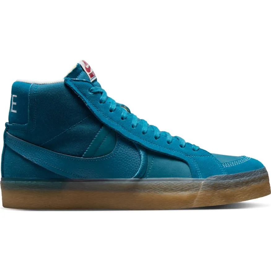 Nike SB Blazer Mid Premium Plus Skateboard Shoe - Green Abyss/Green Abyss-Phantom