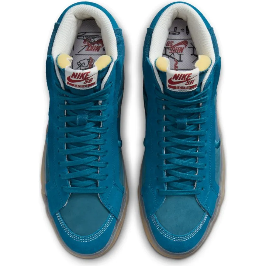 Nike SB Blazer Mid Premium Plus Skateboard Shoe - Green Abyss/Green Abyss-Phantom