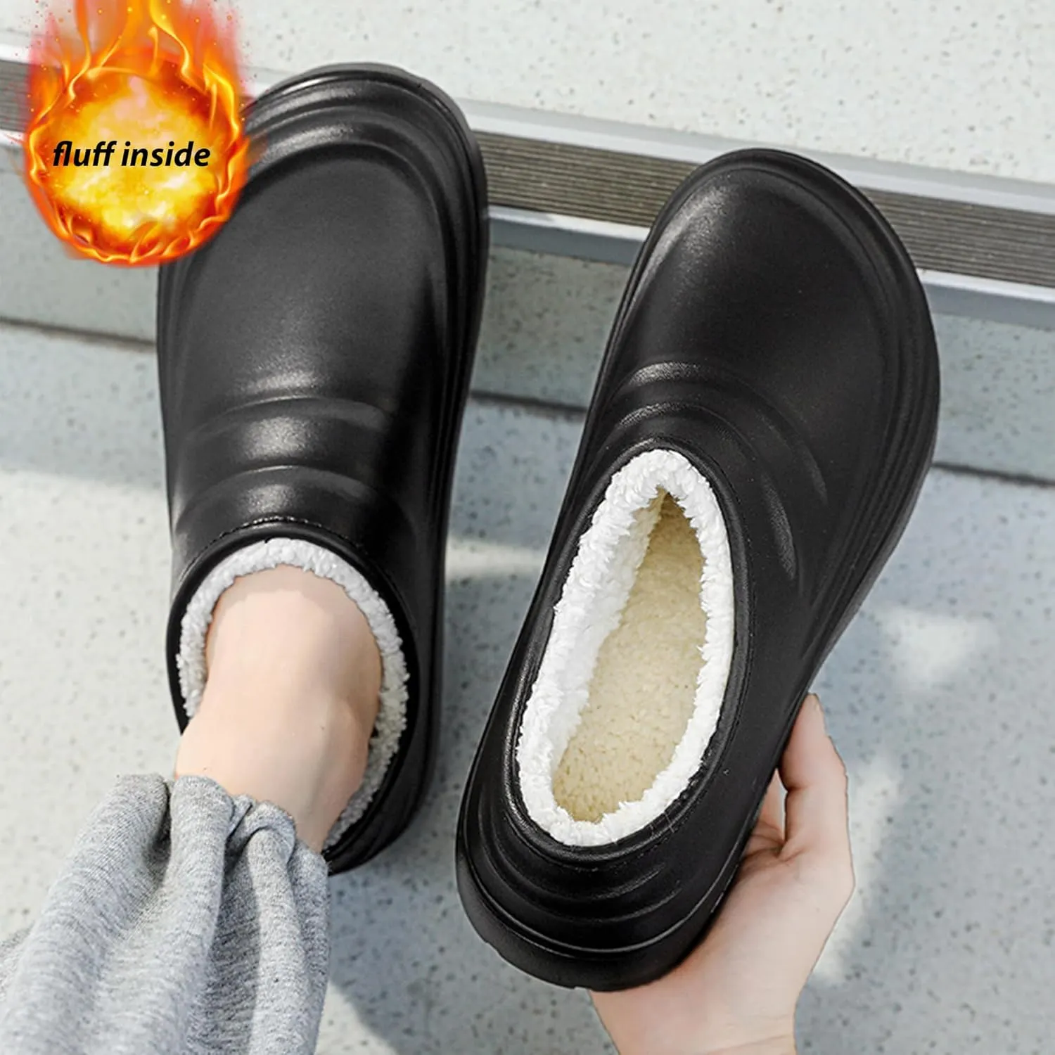 Non Slip Work Shoes for Women Men, Waterproof Slip Resistant Chef Clogs Shoes for Unisex-Adult, Ideal for Kitchen Garden Beach