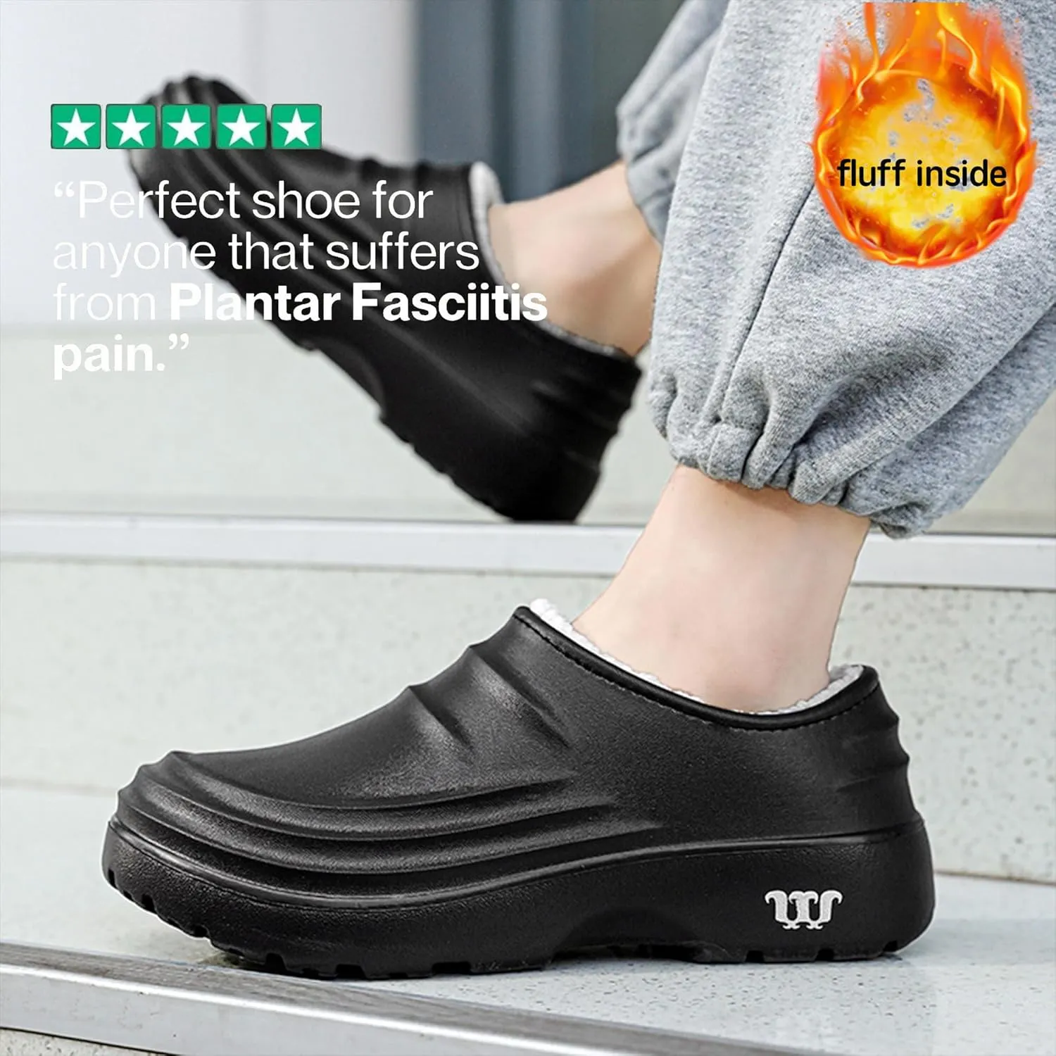 Non Slip Work Shoes for Women Men, Waterproof Slip Resistant Chef Clogs Shoes for Unisex-Adult, Ideal for Kitchen Garden Beach
