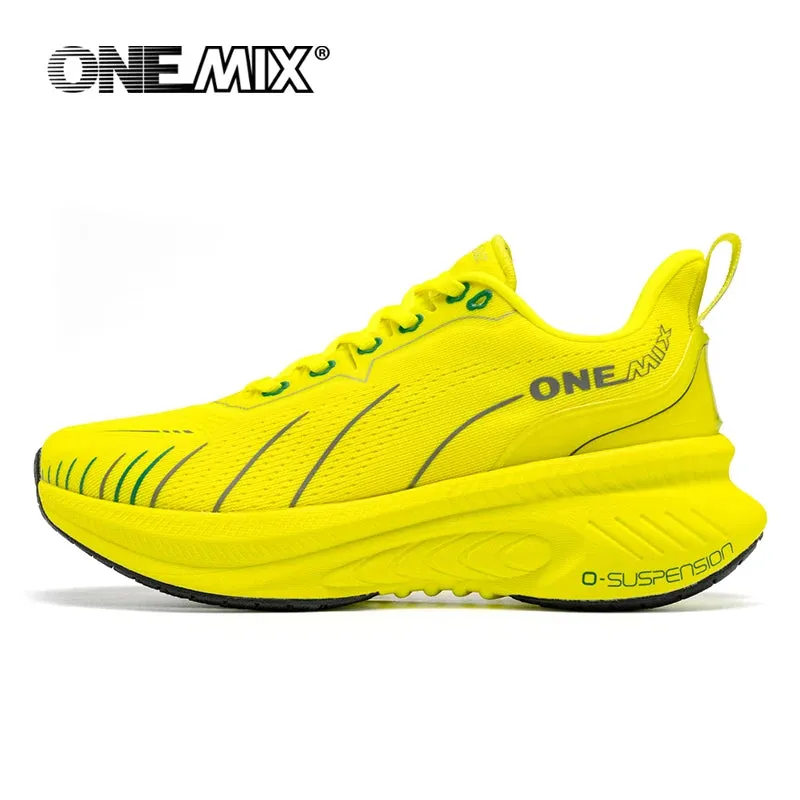 ONEMIX New Cushioning Running Shoes For Men Suitable Heavy Runners Lace Up Sports Women Non-slip Outdoor Athletic Male Sneakers