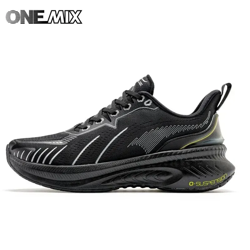 ONEMIX New Cushioning Running Shoes For Men Suitable Heavy Runners Lace Up Sports Women Non-slip Outdoor Athletic Male Sneakers