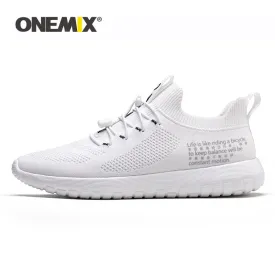 ONEMIX Tennis Shoes For Women Flying Woven Breathable Outdoor Sneakers