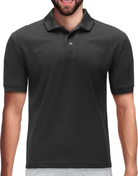 Premium Wear Men's Polo T-Shirt, High Moisture Wicking Dry Fit Performance Short-Sleeve Polo T-Shirt w Collar for Golf Tennis