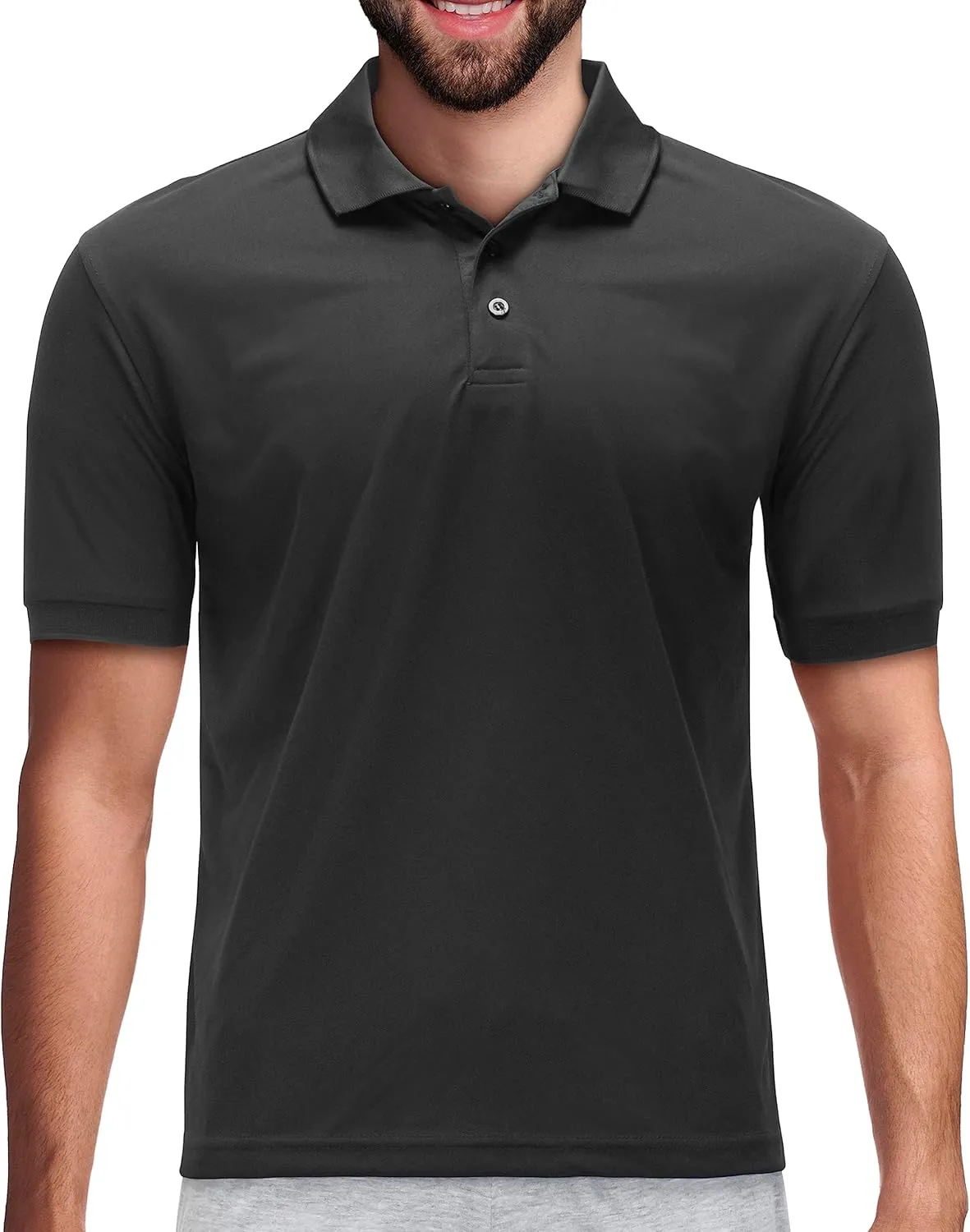 Premium Wear Men's Polo T-Shirt, High Moisture Wicking Dry Fit Performance Short-Sleeve Polo T-Shirt w Collar for Golf Tennis