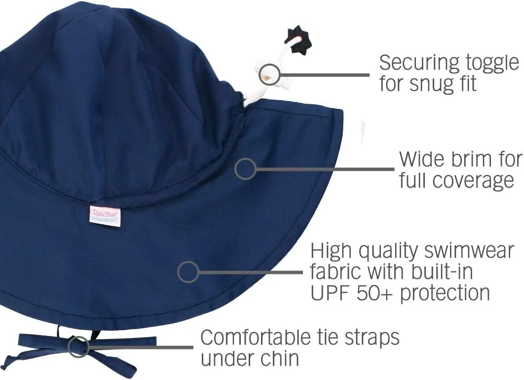 RuffleButts? Baby/Toddler Girls Baby/Toddler Sun Hat with UPF 50  Sun Protection and Floppy Wide Brim