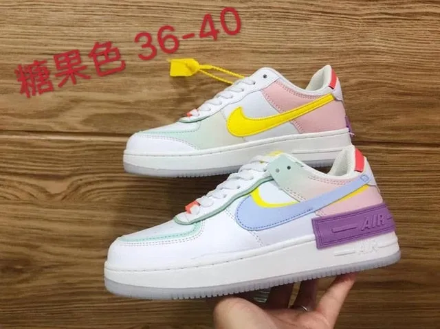 SCHNIKE-air force 1 shadow AF1 Original women Skateboard Shoes Outdoor Red yellow Fashion Sports Sneakers Eur 36-40