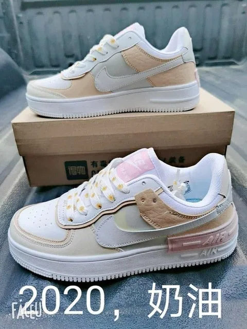 SCHNIKE-air force 1 shadow AF1 Original women Skateboard Shoes Outdoor Red yellow Fashion Sports Sneakers Eur 36-40