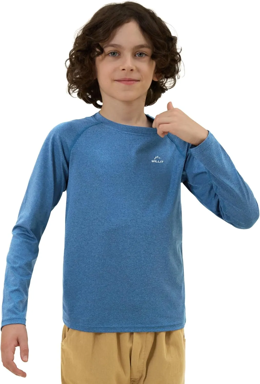 Willit Boy's UPF 50  Sun Protection Shirt Long Sleeve Rash Guard Swim Shirts Youth SPF Fishing Quick Dry Shirt